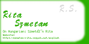 rita szmetan business card